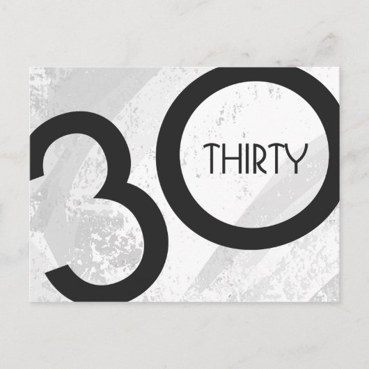 Carte Postale Blanc 30 Décennie Anniversaire (Devant)