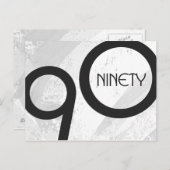 Carte Postale Blanc 90 Décennie Anniversaire (Devant / Derrière)