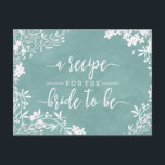 Carte Postale Blanc Floral N'importe quelle couleur Bride Mariag<br><div class="desc">Carte de recette de Mariage blanc à bordure florale et couleur à aquarelle modifiable en couleur Arrière - plan. Avec une police de style de script de brosse tendance! ~ Modifiez facilement la couleur arrière - plan de l'aquarelle, cliquez simplement sur "Customiser plus loin" Faites défiler le texte et les...</div>