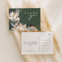 Blanc Floral | Remerciements de mariage Vert foncé