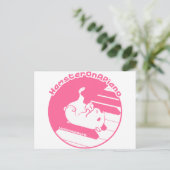 Carte Postale blanc rose (Debout devant)