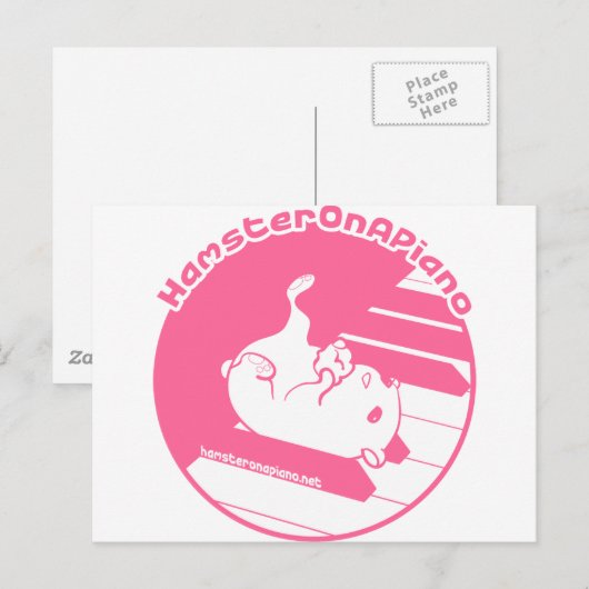 Carte Postale blanc rose (Devant / Derrière)