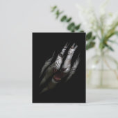 Carte Postale Blanc Tigre Torn Claw Wild Safari Animal Cat (Debout devant)