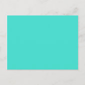 Carte Postale Blanc Turquoise couleur solide moderne (Devant)