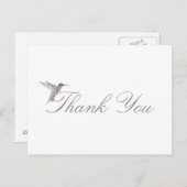 Carte postale blanche chatoyante Merci colibri (Devant / Derrière)
