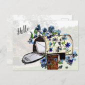 Carte postale blanche de boîte aux lettres Hello (Devant / Derrière)