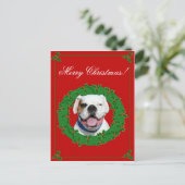 Carte postale blanche de boxeur de Noël (Debout devant)