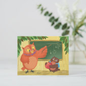 Carte postale blanche de l'enseignant Owl (Debout devant)