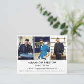 Carte postale blanche de modèle d'acteur Comp/Zed (Debout devant)