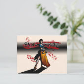 carte postale blanche de neige guerrière (Debout devant)