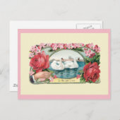 Carte postale blanche de Swan Art Friedship de Vic (Devant / Derrière)