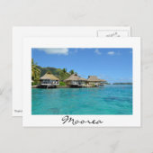 Carte postale blanche des bungalows Moorea (Devant / Derrière)