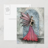 Carte postale blanche Fée de Noël (Devant / Derrière)