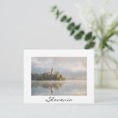 Carte postale blanche Foggy Slovénie sunrise (Debout devant)