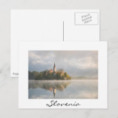 Carte postale blanche Foggy Slovénie sunrise (Devant / Derrière)