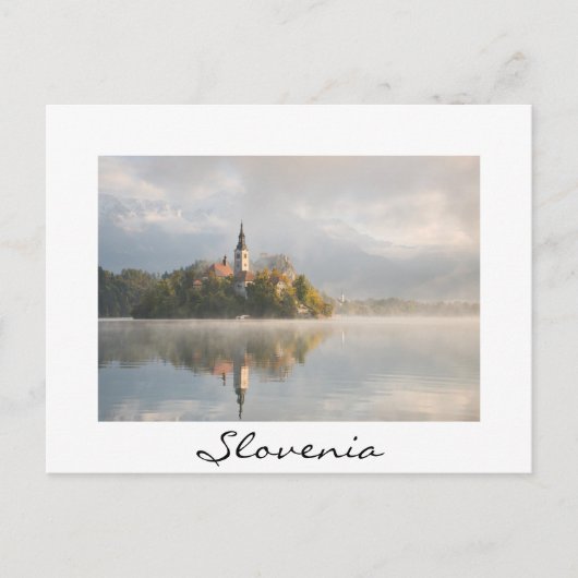 Carte postale blanche Foggy Slovénie sunrise (Devant)