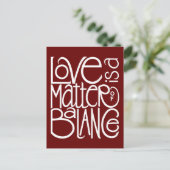Carte postale blanche Love Balance (Debout devant)