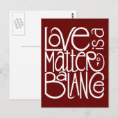 Carte postale blanche Love Balance (Devant / Derrière)
