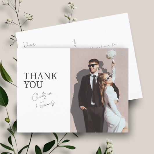 Carte Postale BLANCHE | Merci photo Mariage moderne