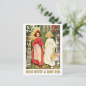 Carte Postale Blanche neige et rouge Rose (Debout devant)
