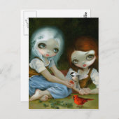 Carte postale "Blanche neige et rouge Rose" (Devant / Derrière)