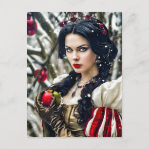 Carte Postale Blanche-Neige tenant la pomme empoisonnée