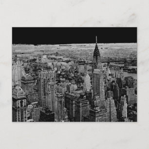 Carte postale blanche noire New York