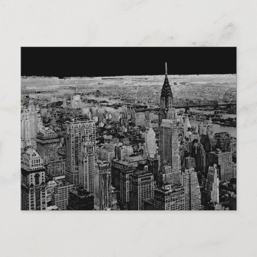 Carte postale blanche noire New York (Devant)