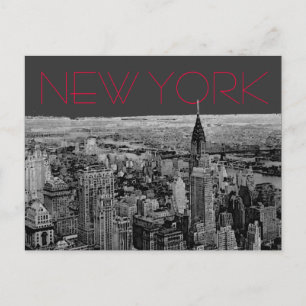 Carte postale blanche noire New York