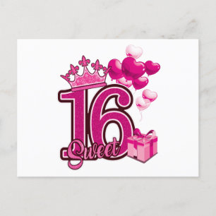 Carte postale blanche pour 16 ans