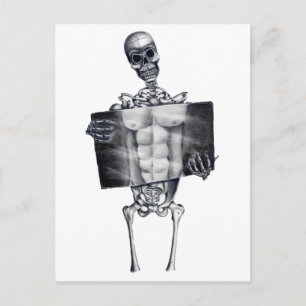 Carte postale blanche Skeleton Chest Xray
