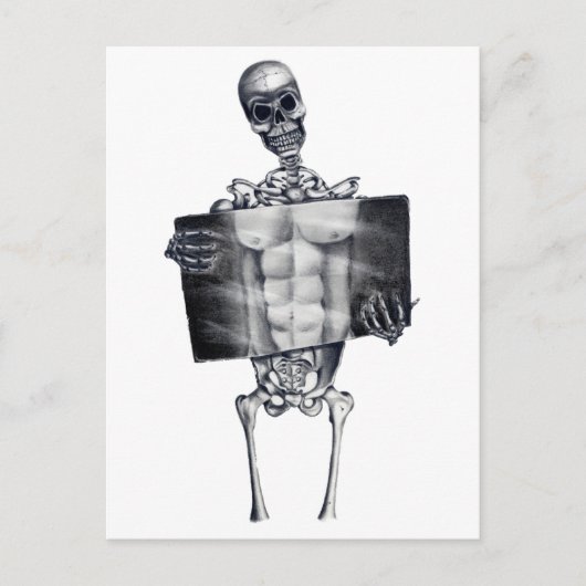 Carte postale blanche Skeleton Chest Xray (Devant)