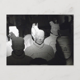 Carte Postale Blanco y Negro Foto Guerreros de Xiam Chine