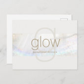 Carte Postale Blancs de coquillage de monogramme moderne élégant (Devant / Derrière)