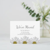 Carte Postale Blancs marguerites Floral Rustic Moving Faire-part (Debout devant)