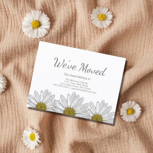 Carte Postale Blancs marguerites Floral Rustic Moving Faire-part