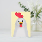 Carte Postale Blancs mignons / Rooster blanc (Debout devant)