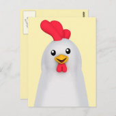 Carte Postale Blancs mignons / Rooster blanc (Devant / Derrière)