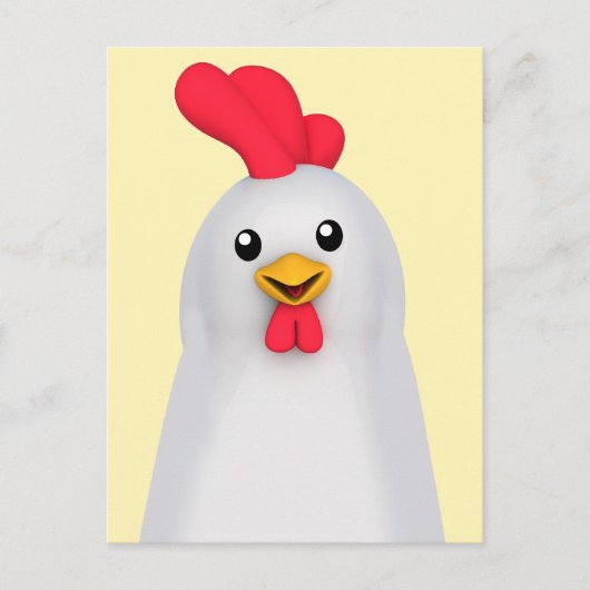Carte Postale Blancs mignons / Rooster blanc (Devant)