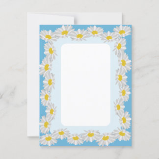 Carte Postale Blank White Daisy avec Sky Blue Card