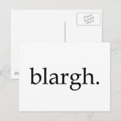 Carte Postale Blargh (Devant / Derrière)