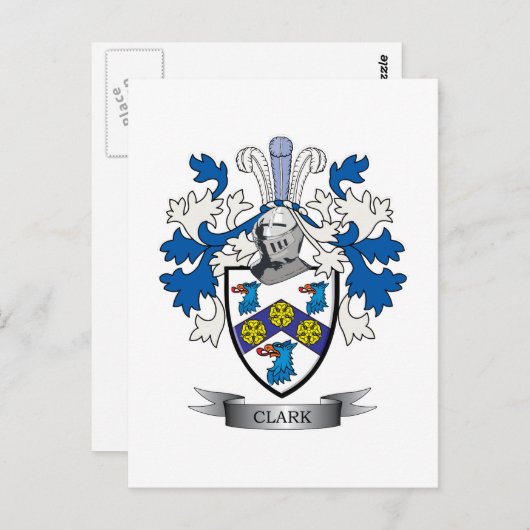 Carte Postale Blason de Clark (Devant / Derrière)