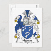 Carte Postale Blason de famille Hedges (Devant / Derrière)