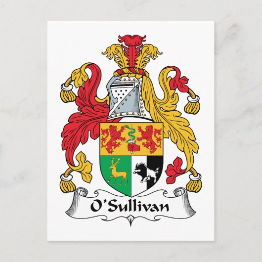 Carte Postale Blason de famille O'Sullivan (Devant)