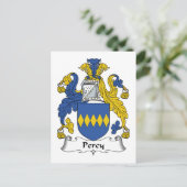 Carte Postale Blason de Famille Percy (Debout devant)