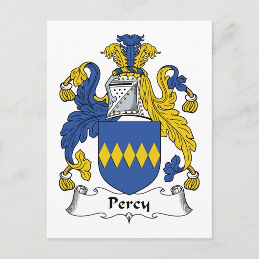 Carte Postale Blason de Famille Percy (Devant)