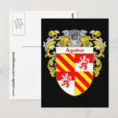 Carte Postale Blason de la famille Aquino (Mantelé) (Devant / Derrière)