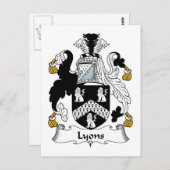 Carte Postale Blason de la famille Lyons (Devant / Derrière)