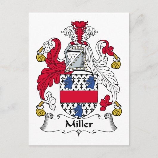 Carte Postale Blason de la famille Miller (Devant)