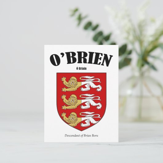 Carte Postale Blason de la famille O'Brien (Debout devant)